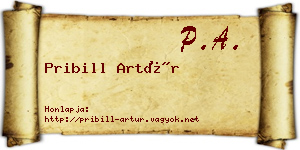 Pribill Artúr névjegykártya