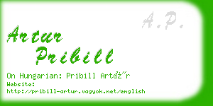 artur pribill business card
